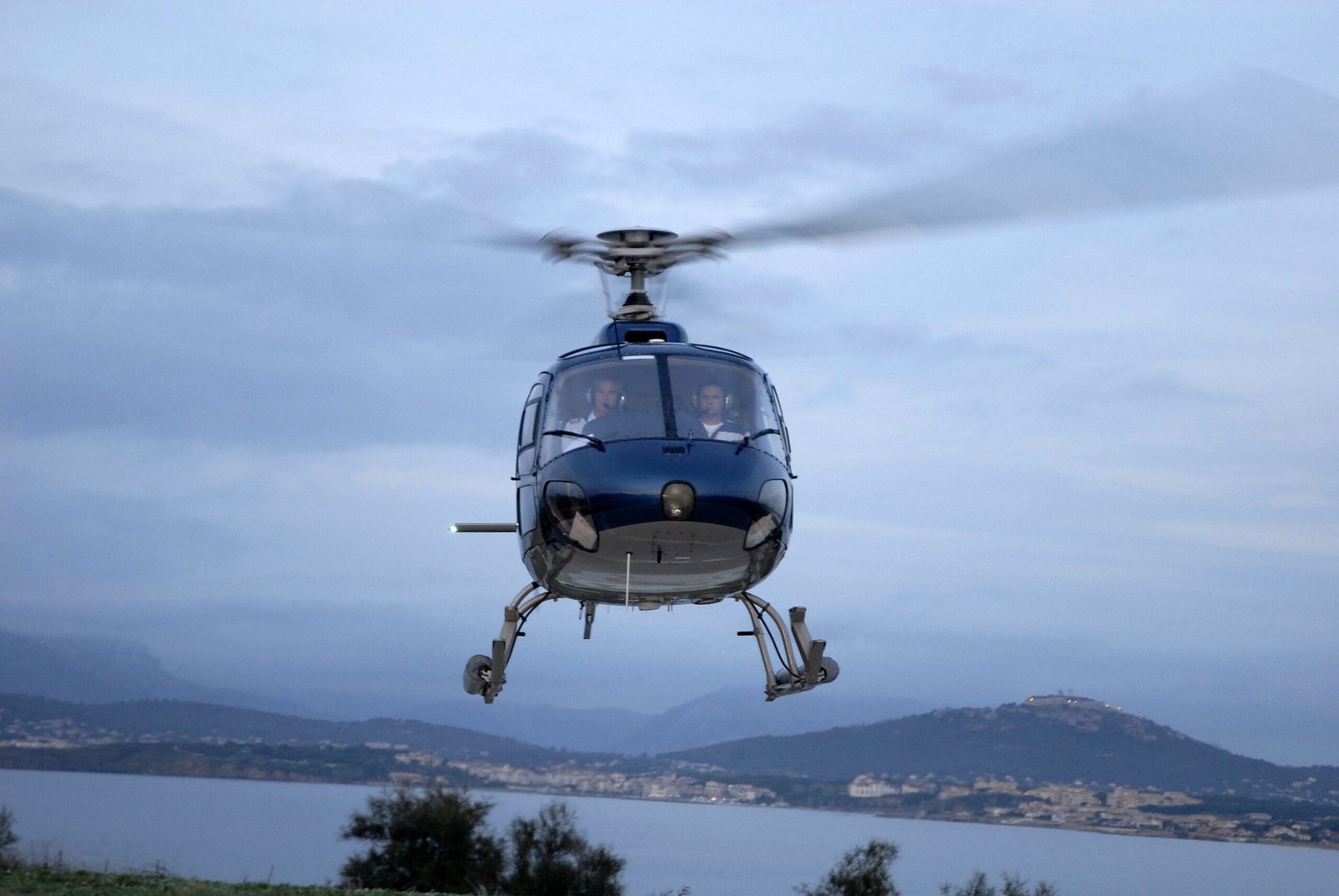 Helicopter charter travel over a scenic route