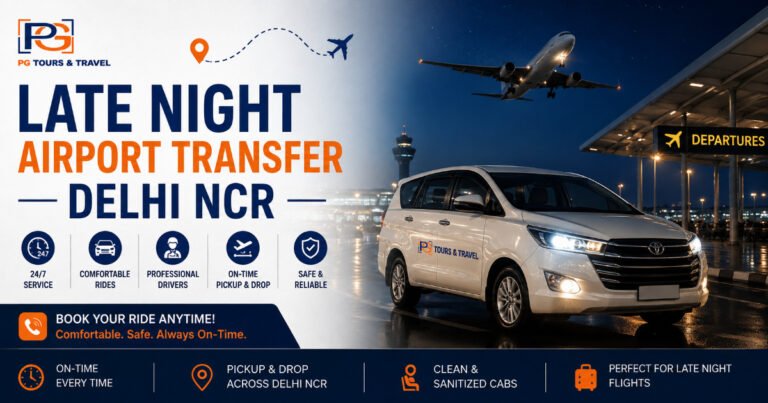 Late-Night Airport Transfer in Delhi NCR: How to Book a Safe & Reliable Car 